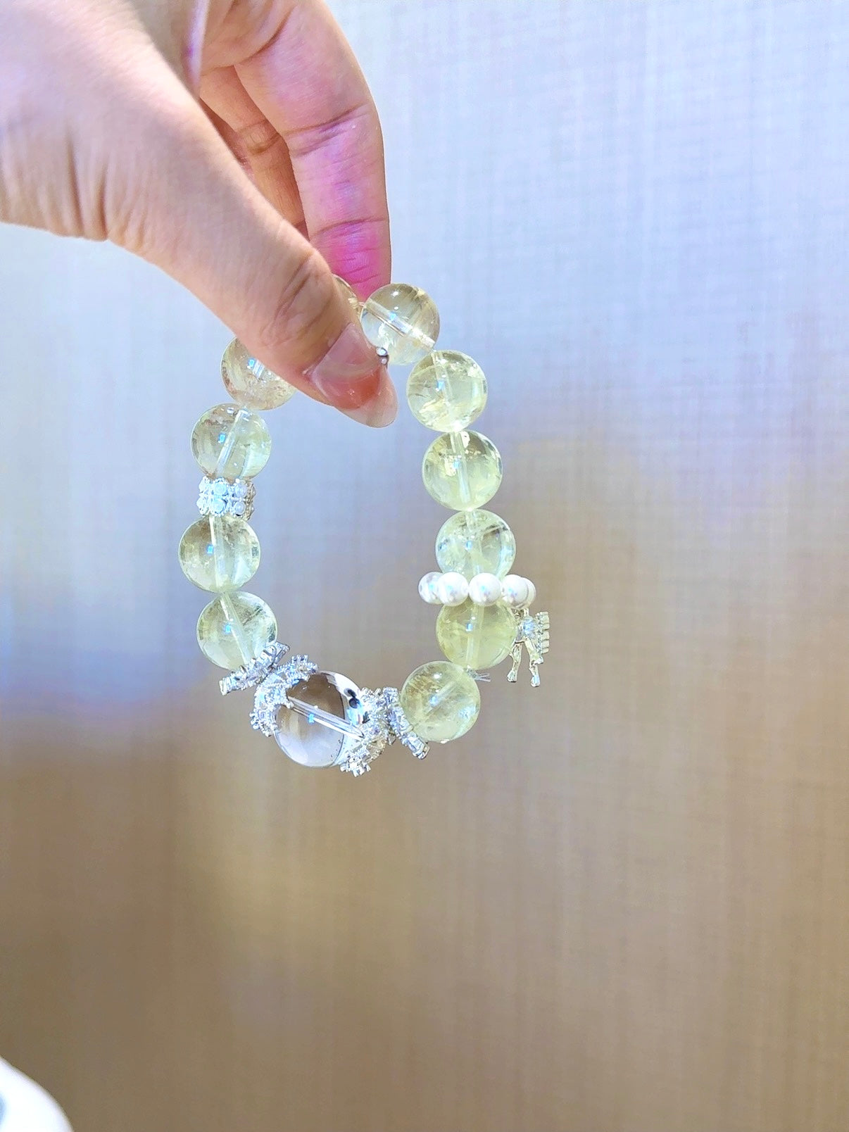 ▫️▪️ Citrine white crystal bracelet